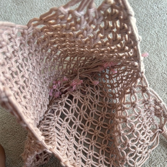 Elegant Pink Woven Tote Bag - Picture 5 of 5